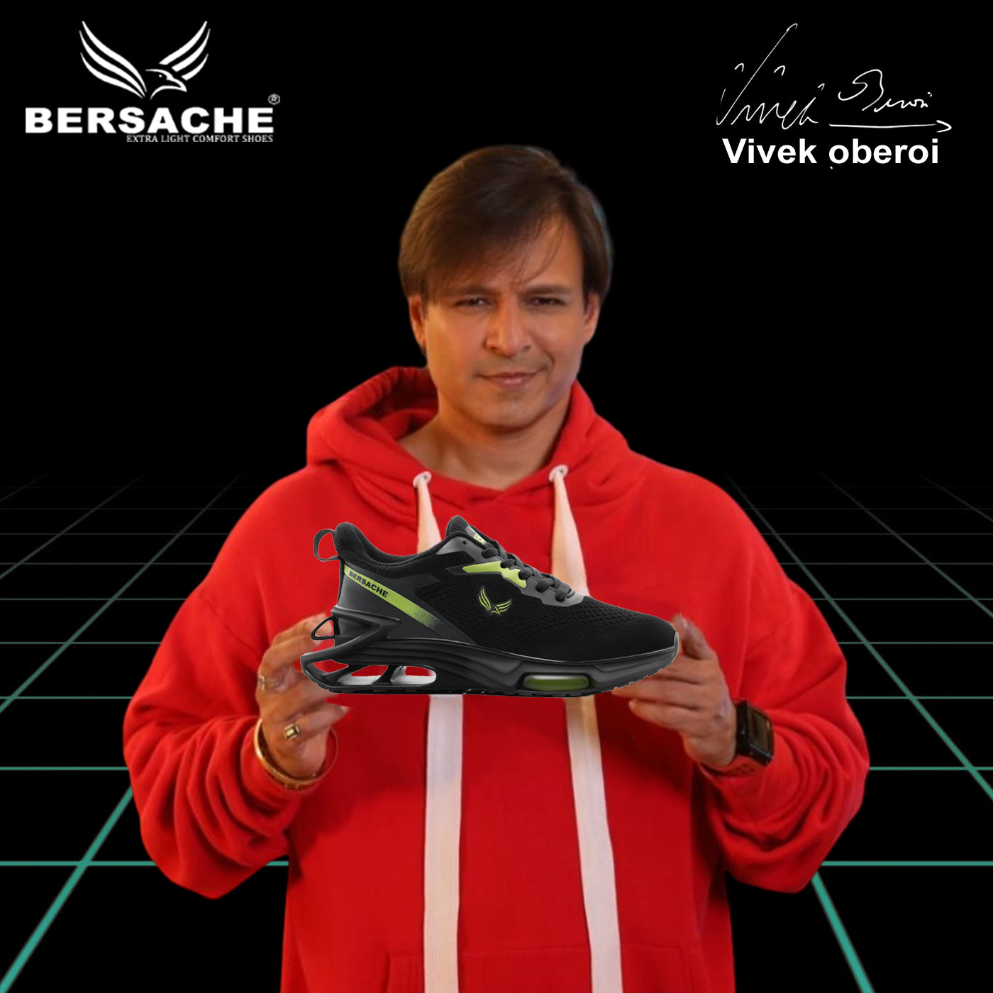Bersache Premium Sports ,Gym, Trending Stylish Running Shoes For Men  (9195-Black).