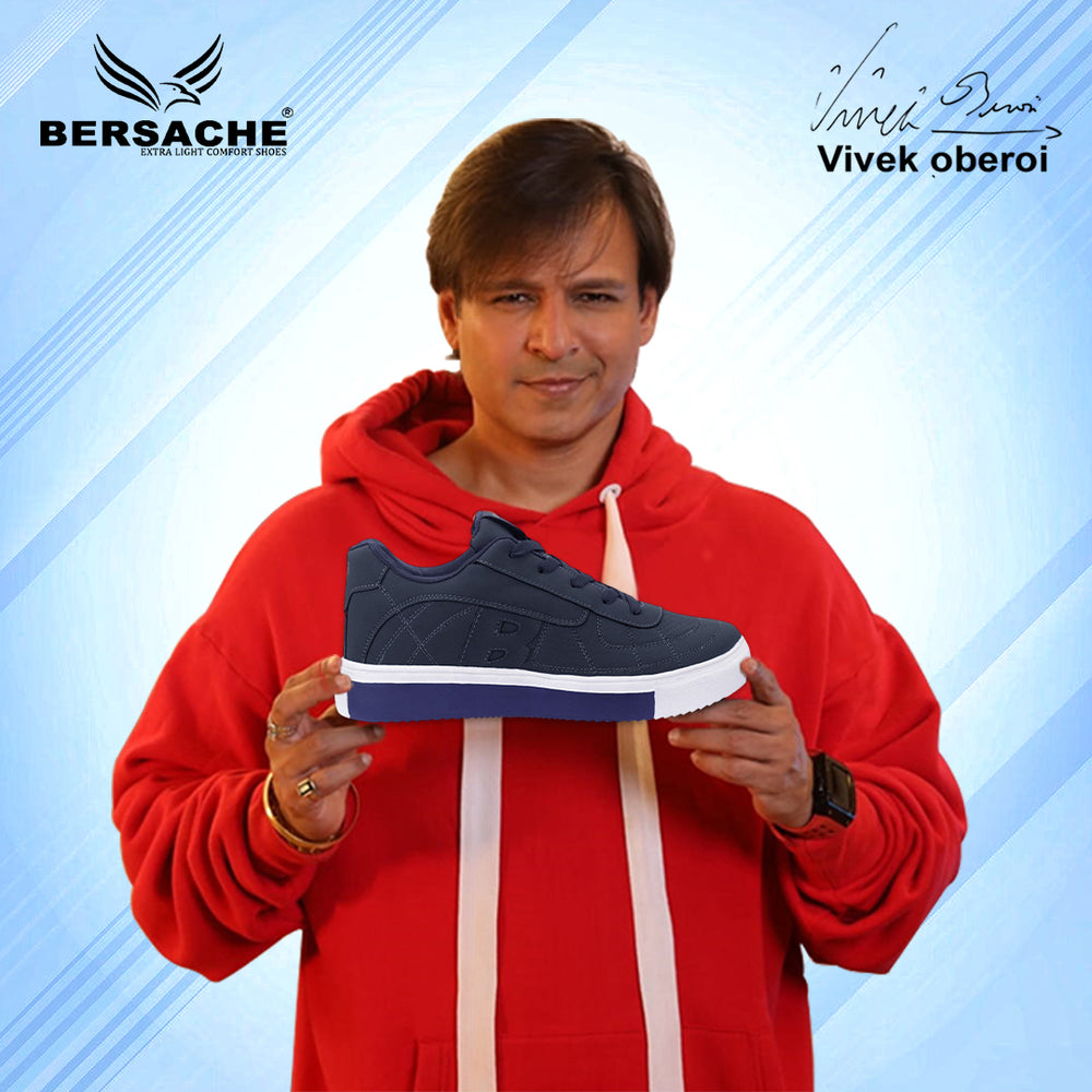 Bersache Casual Sneaker shoe for Men| Soft Cushioned Insole , Slip-Resistance Casuals For Men (Dark-Blue-8121)