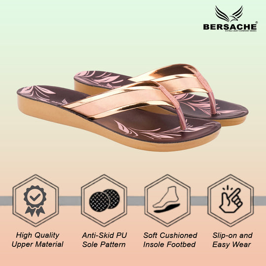 Bersache Extra Soft Classic Casual with  Regular wear with Ultra Soft & Flexibility Technology Sandal's For Women's & Girl's-(6236-Pink)