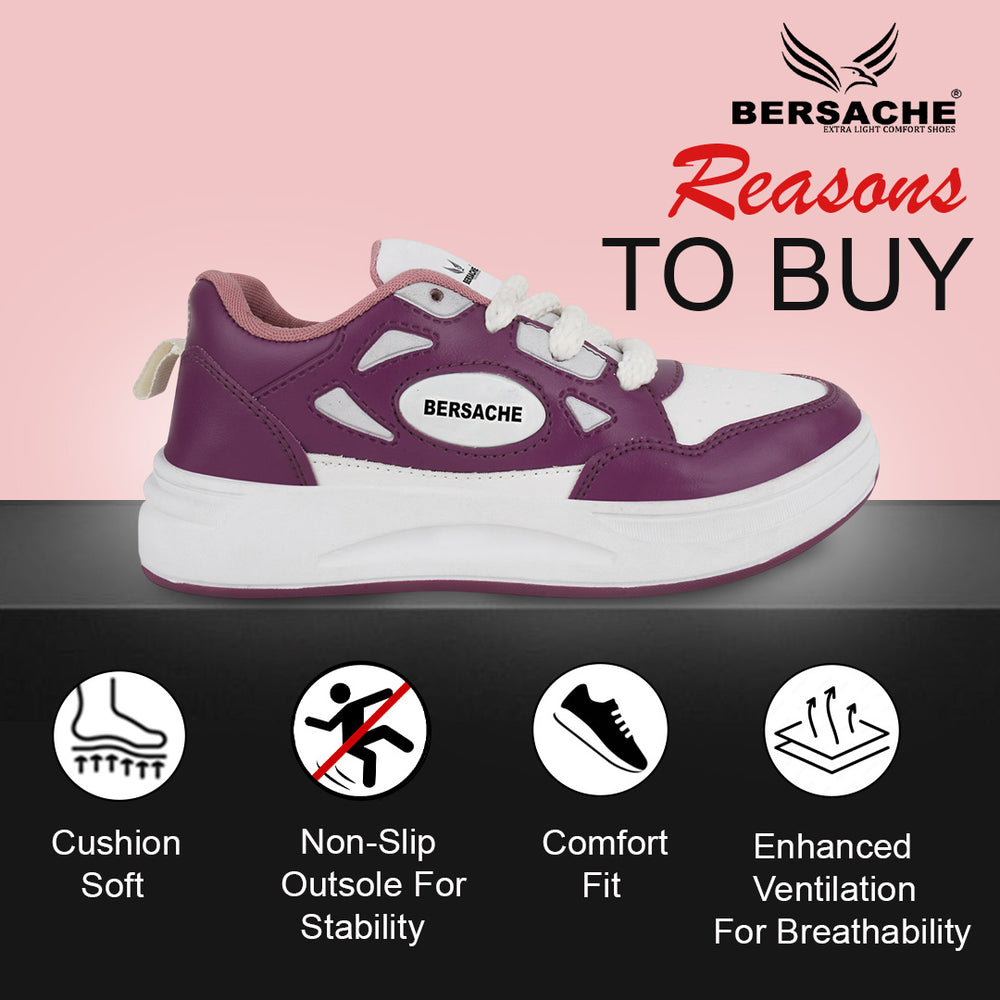 Bersache Premium Sports ,walking,Gym,cricket, Trending  Running Shoes For Women's-(8113-Purple)