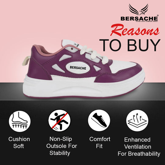 Bersache Premium Sports ,walking,Gym,cricket, Trending  Running Shoes For Women's-(8113-Purple)