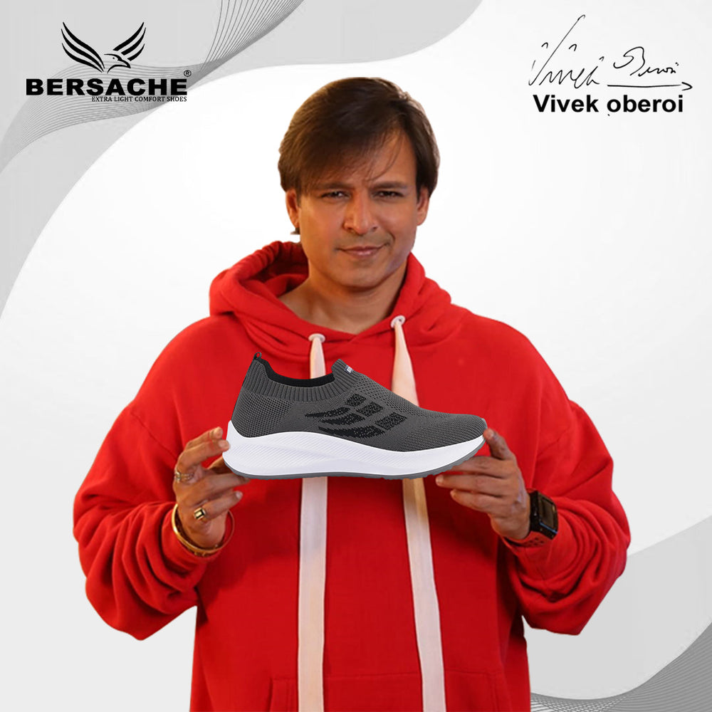 Bersache Premium Sports,Gym, Trending Stylish Running Shoes For Men (8110-Grey)