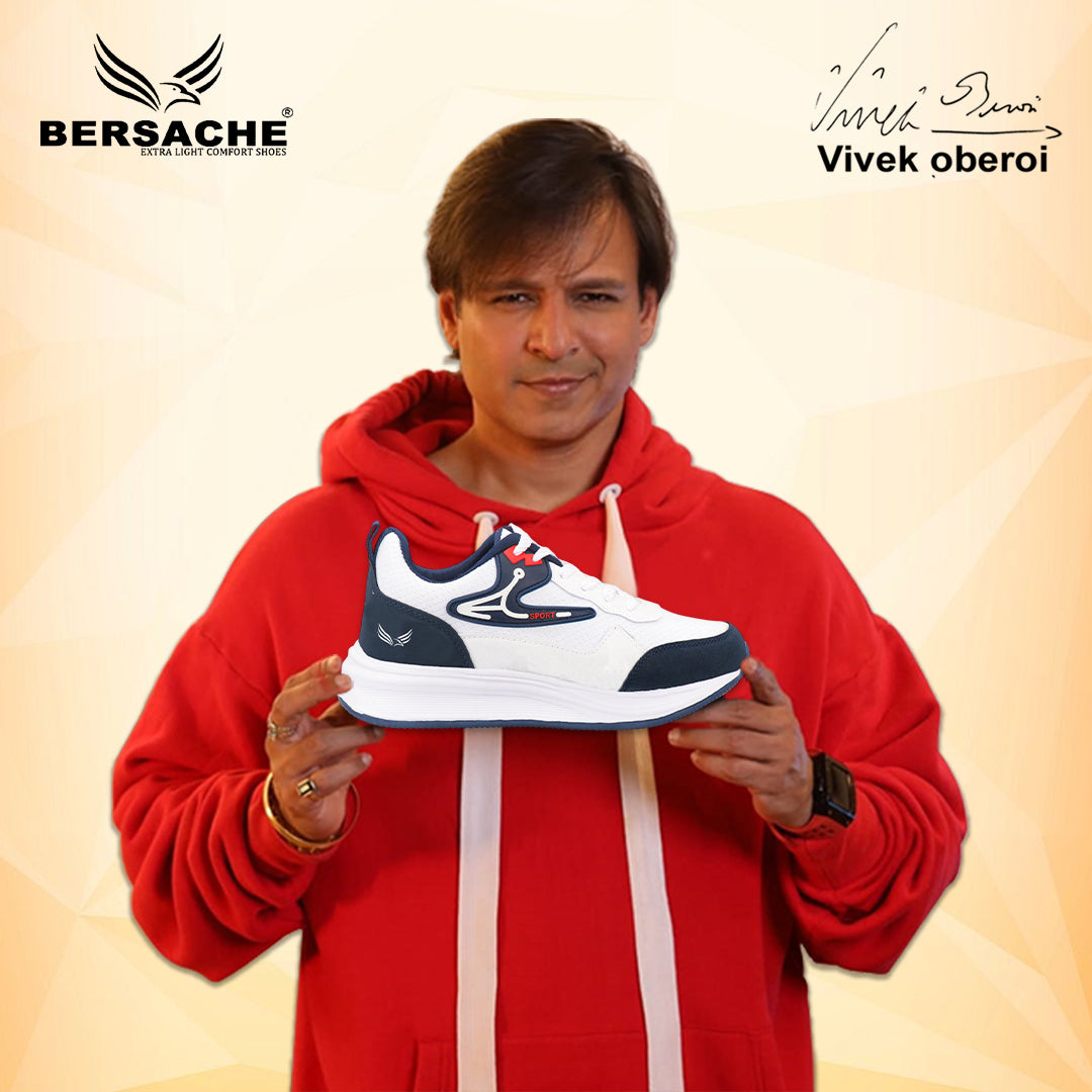 Bersache Casual Sneaker shoe for Men| Soft Cushioned Insole , Slip-Resistance Casuals For Men (White-8130)