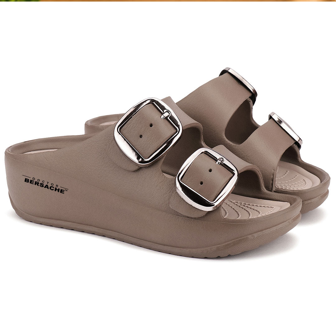 Doctor Bersache Newly Launched Orthopedic Comfort Slippers for Women | Diabetic Friendly | Extra Cushioning | Arch Support | Pain Relief Brown-DB -141