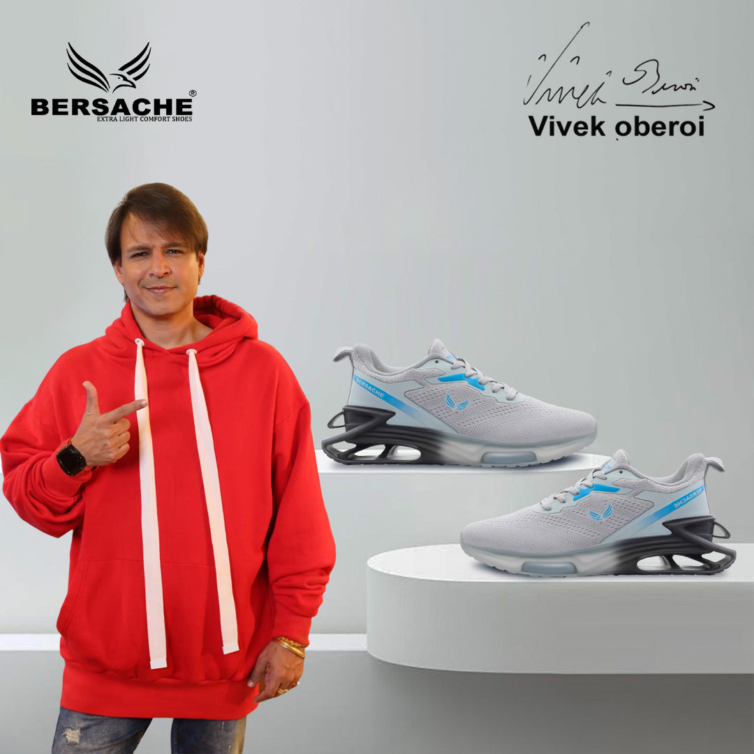Bersache Premium Casual ,Gym, Trending Stylish Running Shoes For Men  (9194-Grey).