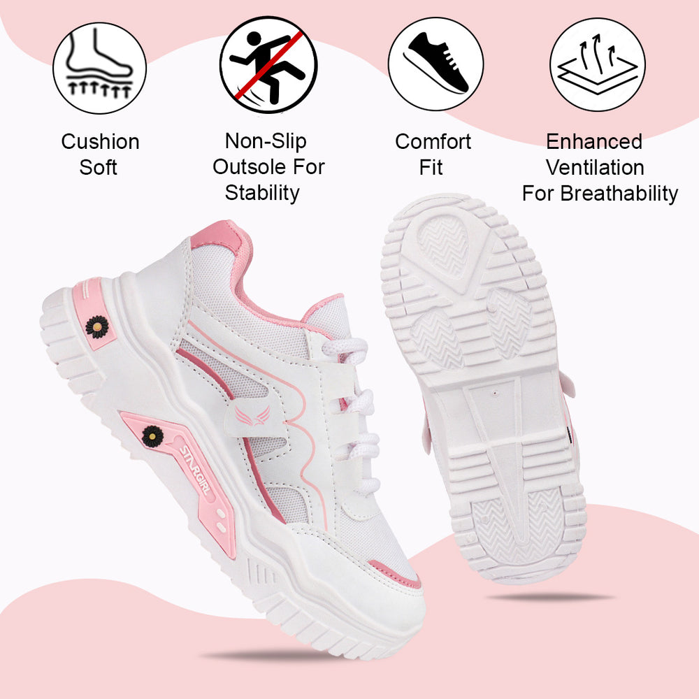 Bersache Sneaker, Loafers ,Casual with Extra comfort Sneaker Colour Changing shoes for Women (Pink-8102)