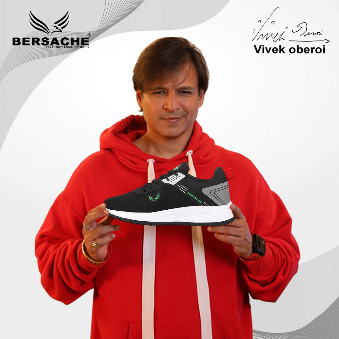 Bersache Premium Sports,Gym, Trending Stylish Running Shoes For Men (8092-Black).