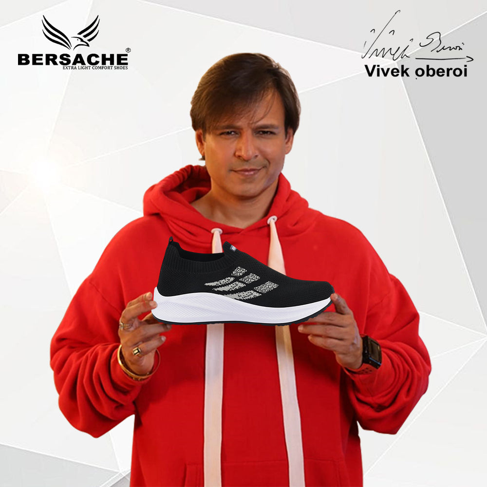 Bersache Premium Sports,Gym, Trending Stylish Running Shoes For Men (8109-Black)