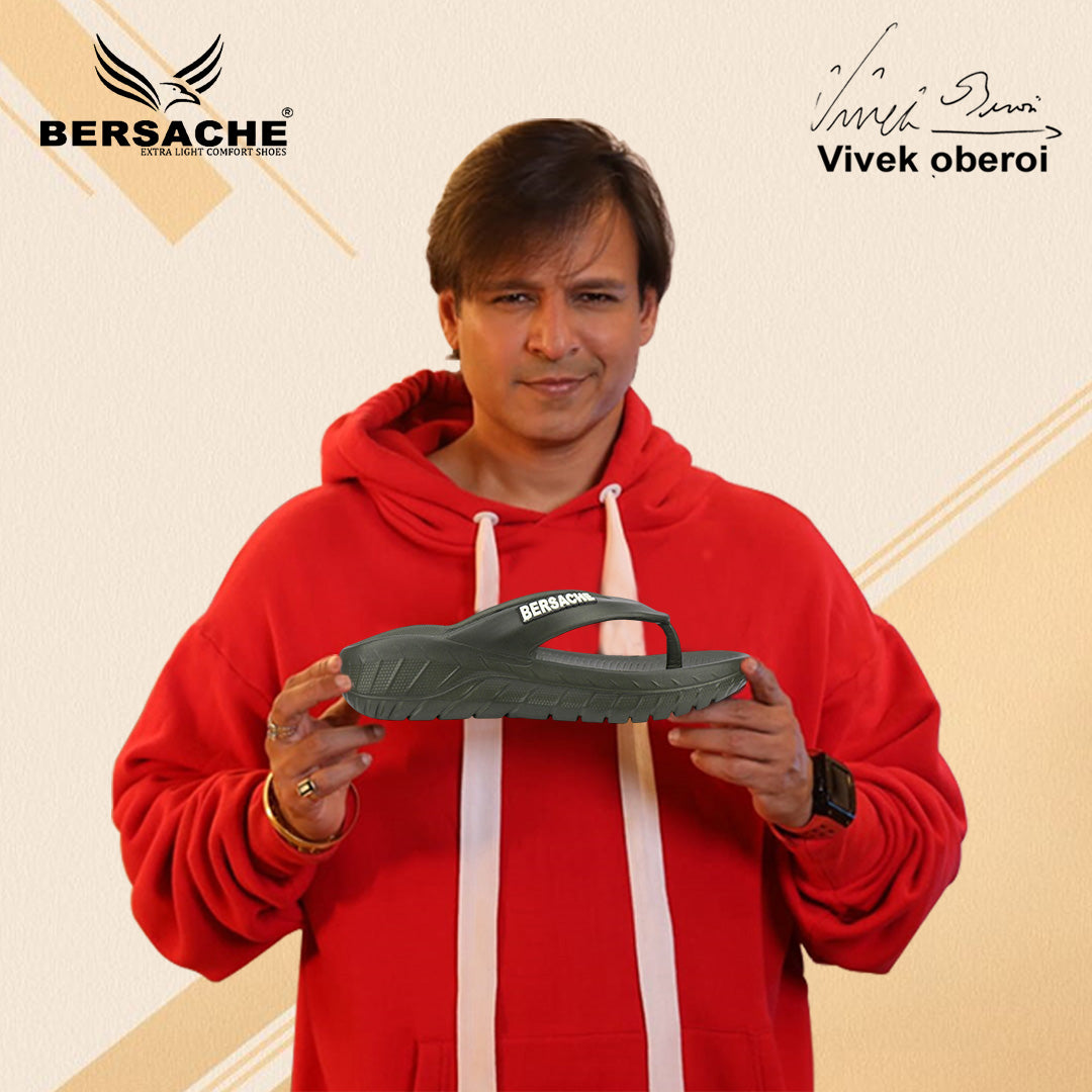 Bersache Extra Soft Classic Casual with  Regular wear with Ultra Soft & Flexibility Technology Slipper For Men's & Boy's-Black-6255