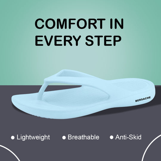 Bersache Extra Soft Classic Casual with  Regular wear with Ultra Soft & Flexibility Technology Sandal's For Women's & Girl's-(6252-Sky-Blue)
