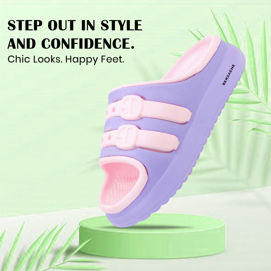 Bersache Extra Soft Classic Casual CHAPPAL with  Regular wear with Ultra Soft & Flexibility Technology Flip-Flop for Kids's-Purple-6322.