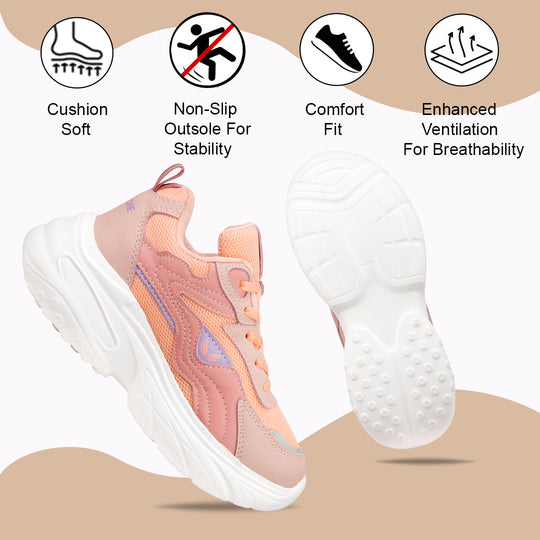 Bersache Sneaker, Loafers ,Casual with Extra comfort Sneaker Colour Changing shoes for Women (Pink-8105)