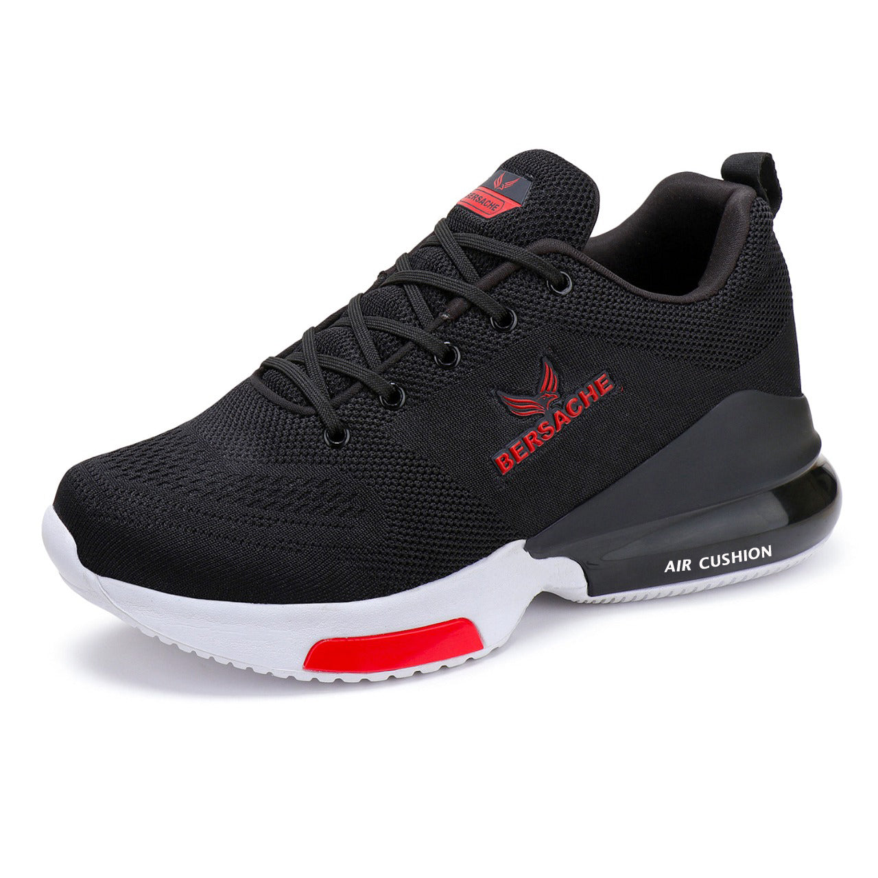 Bersache Lightweight Sports Running Shoes For Men Black-9047.