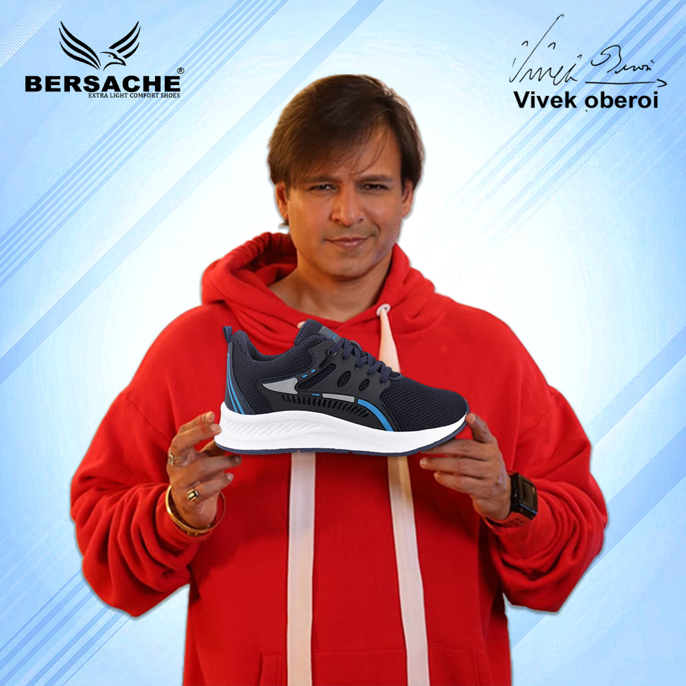 Bersache Premium Sports ,walking,Gym,cricket, Trending  Running Shoes For Men's (Dark-Blue-8129)