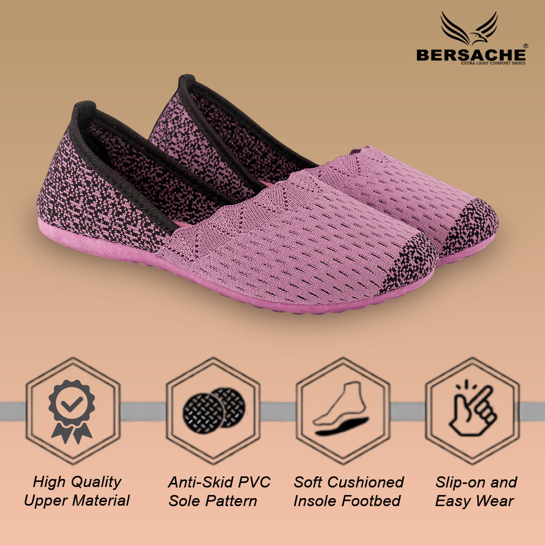 BERSACHE Women's SPORTS – Lightweight, Breathable & Comfortable Daily Wear Shoes(Pink-6273).
