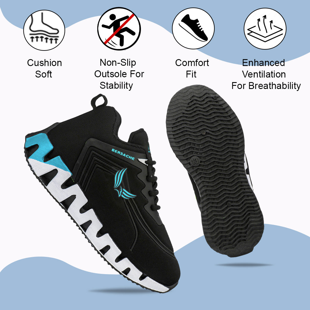 Bersache Casual Sneaker shoe for Kids|Soft Cushioned Insole,Slip-Resistance Casuals For Kids - Blue- 8099.