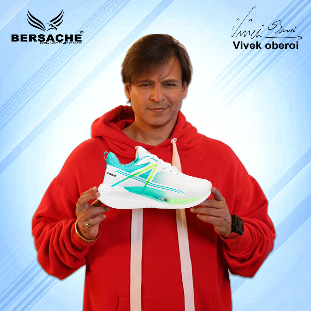 Bersache Premium Sports , Walking, Gym, Cricket, Trending  Running Shoes For Men's (Mint & White-9225)