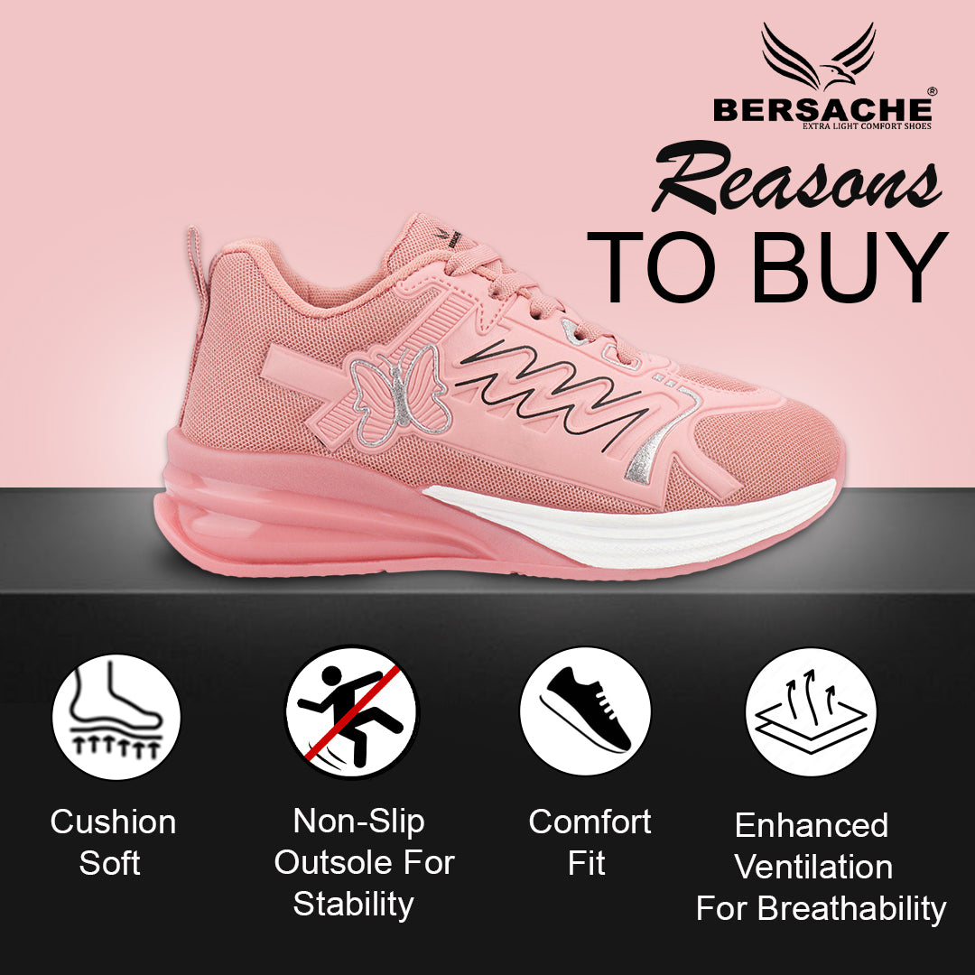 Bersache Premium Sports ,walking,Gym,cricket, Trending  Running Shoes For Women's-(8140-Pink)