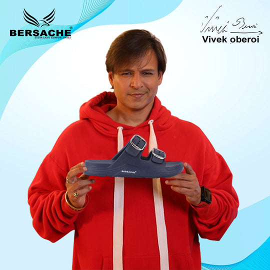 Bersache Extra Soft Classic Casual CHAPPAL with  Regular wear with Ultra Soft & Flexibility Technology  Slippers for Men's-(6285-Navy-Blue)