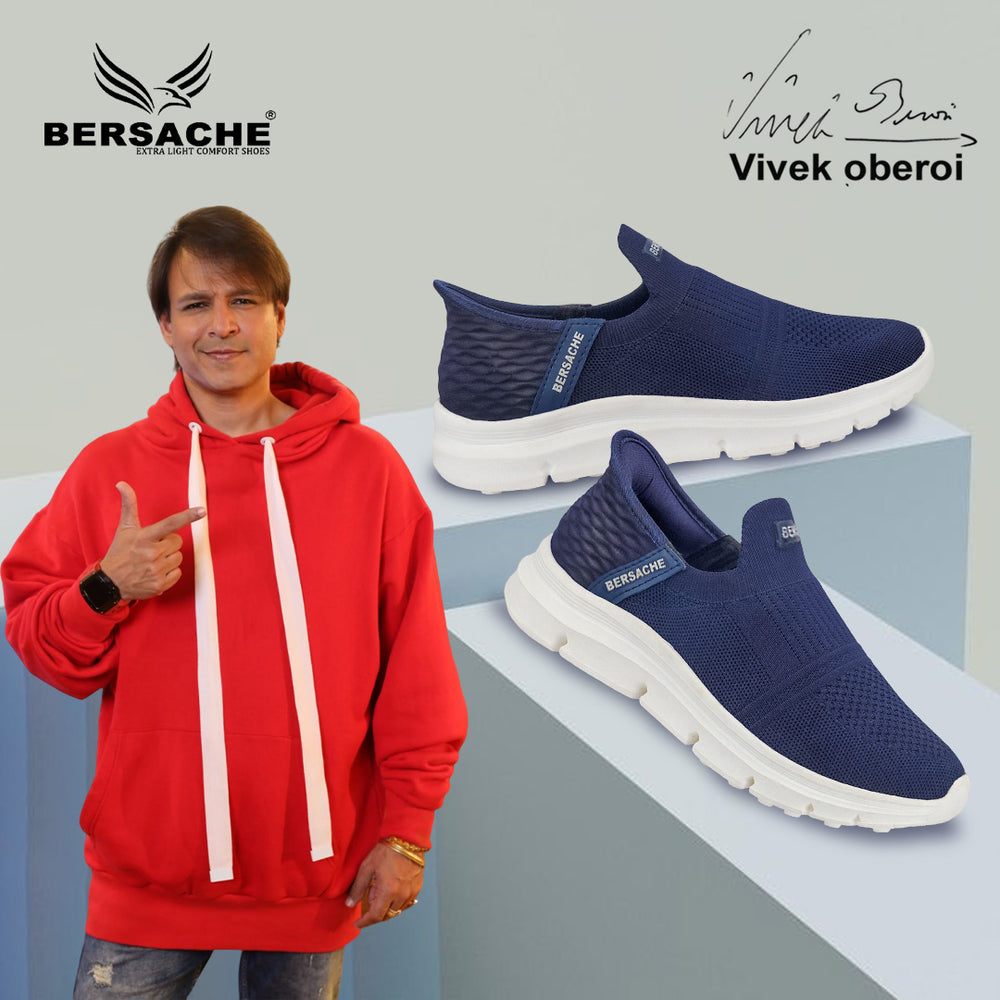Bersache Lightweight Casual Sneaker Shoes For Men Blue-8078