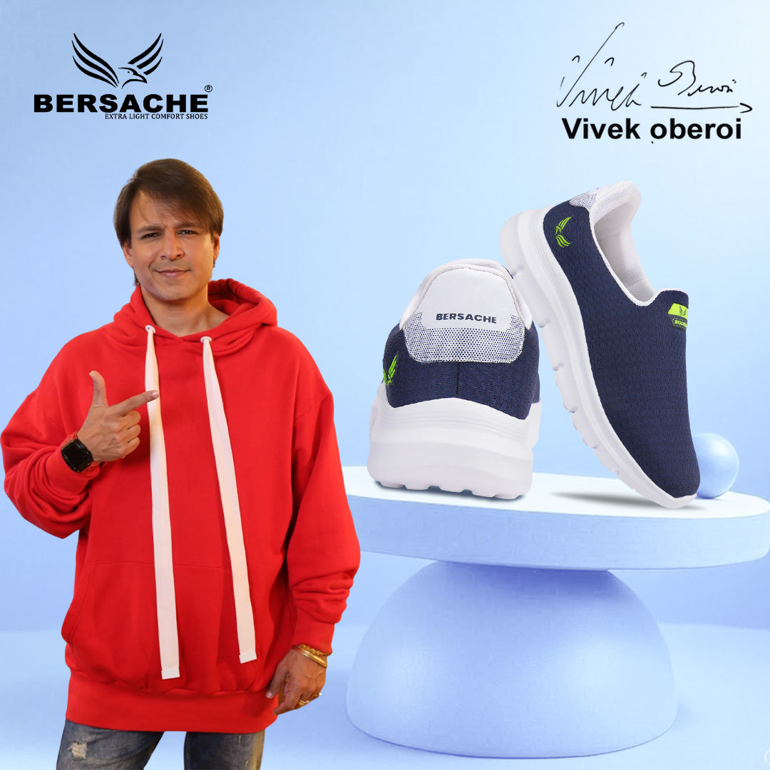 Bersache Lightweight Casual Sneaker Shoes For Men Blue-8071