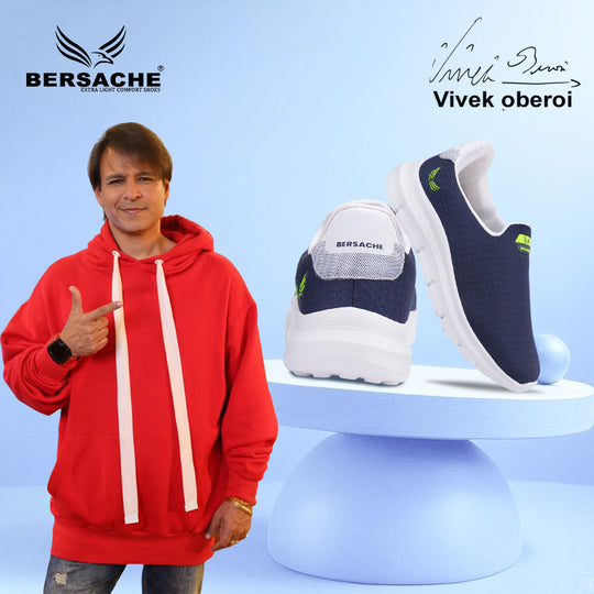 Bersache Lightweight Casual Sneaker Shoes For Men Blue-8071