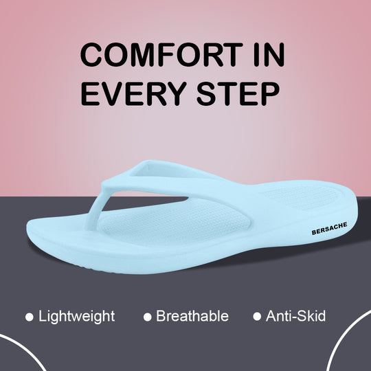 Bersache Extra Soft Classic Casual with  Regular wear with Ultra Soft & Flexibility Technology Slipper For Women's & Girl's-(6252-Sky-Blue)