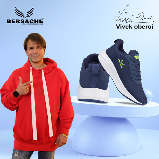 Bersache Lightweight Casual Sneaker Shoes For Men Blue-8069