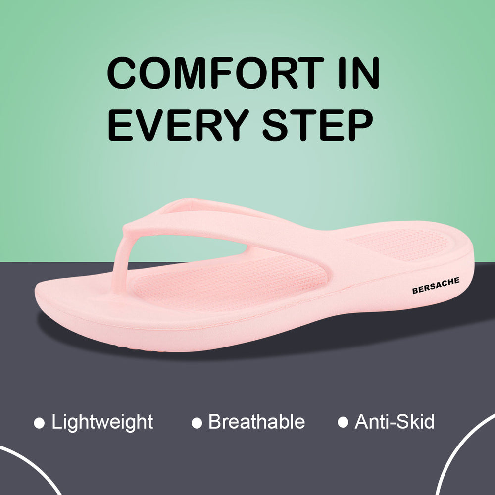 Bersache Extra Soft Classic Casual with  Regular wear with Ultra Soft & Flexibility Technology Sandal's For Women's & Girl's-(6253-Pink)