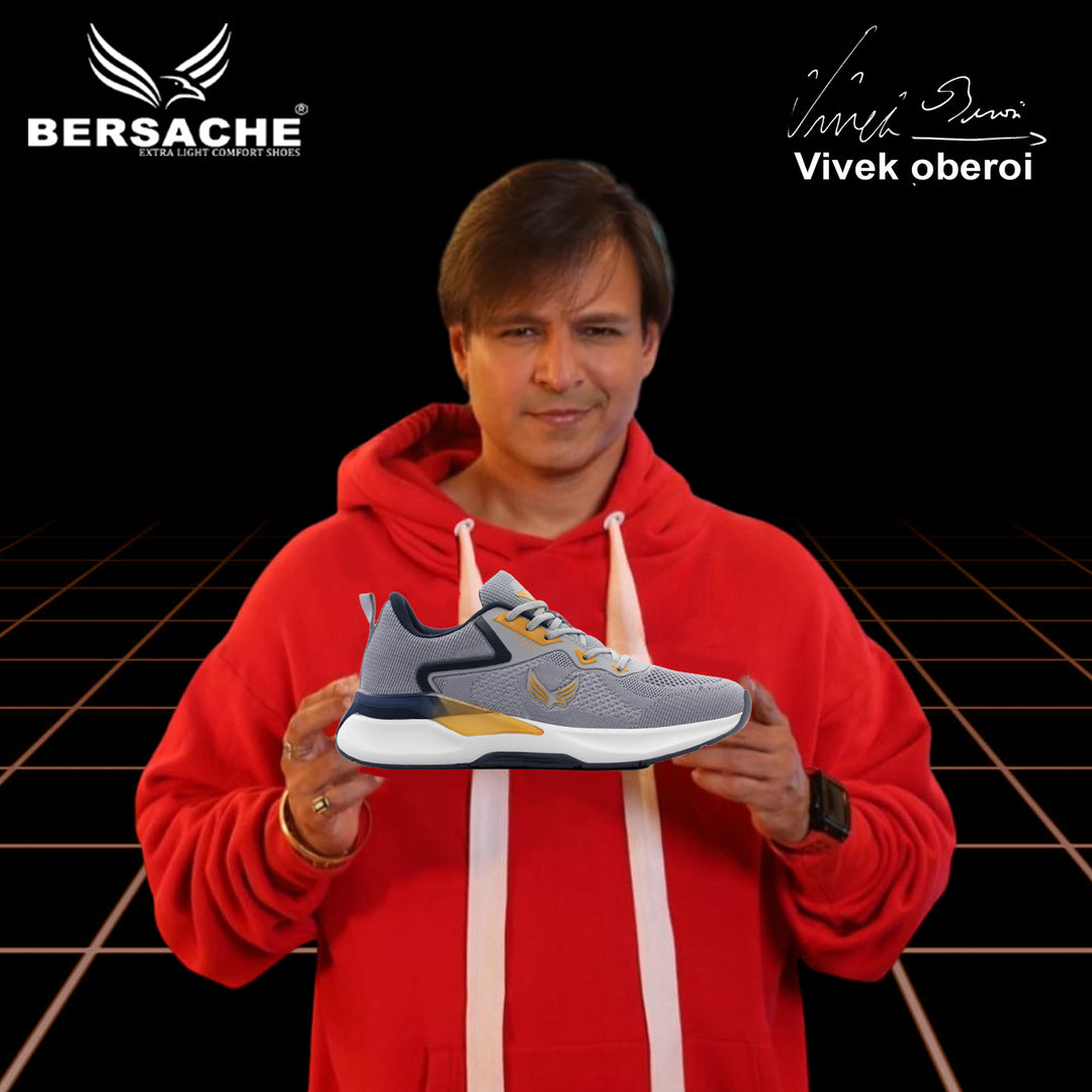 BersacREhe Premium Sports ,Gym, Trending Stylish Running Shoes For Men (9203-Grey)