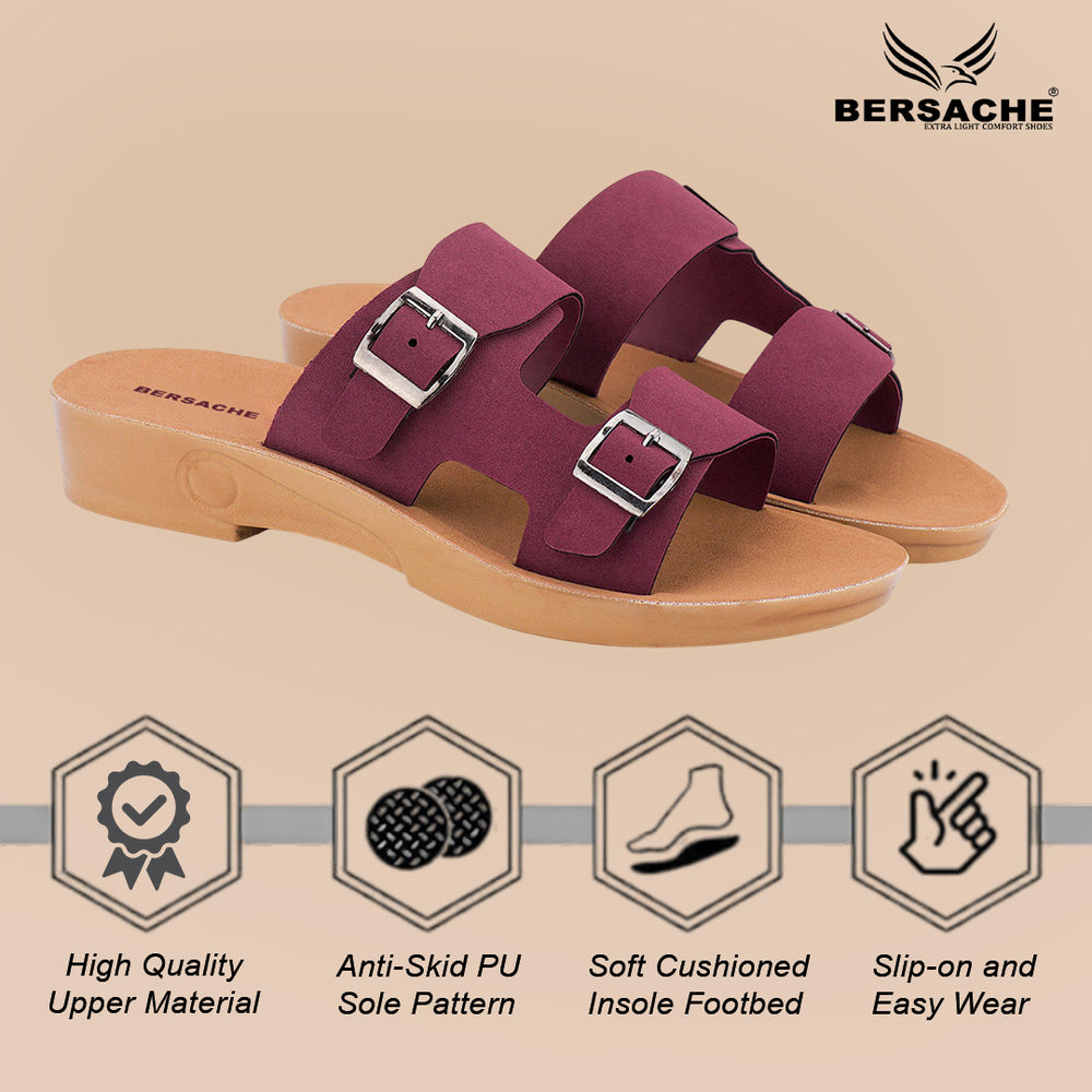 Bersache Extra Soft Classic Casual with  Regular wear with Ultra Soft & Flexibility Technology Slipper For Women's & Girl's-Brown-6233