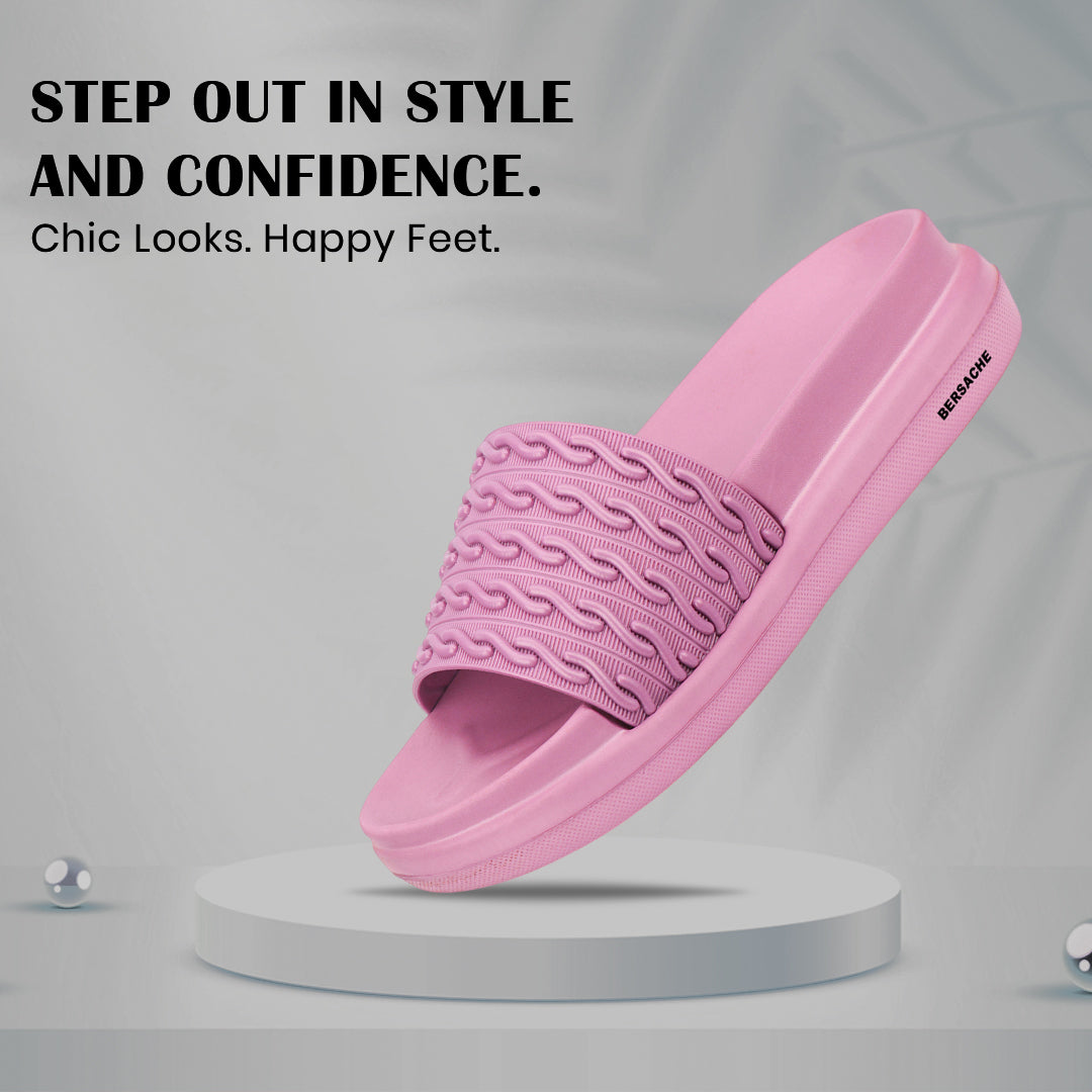 Bersache Extra Soft Classic Casual  with  Regular wear with Ultra Soft & Flexibility Technology Flip-Flop for Women's-(6337-Pink).