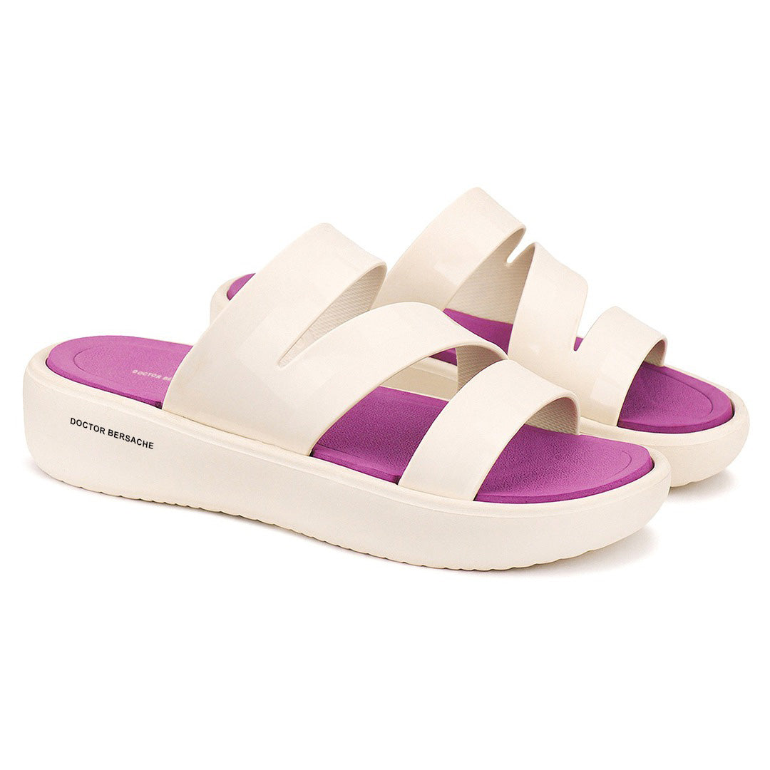 Doctor Bersache Newly Launched Orthopedic Comfort Slider for Women | Diabetic Friendly | Extra Cushioning | Arch Support | Pain Relief Purple-DB -127
