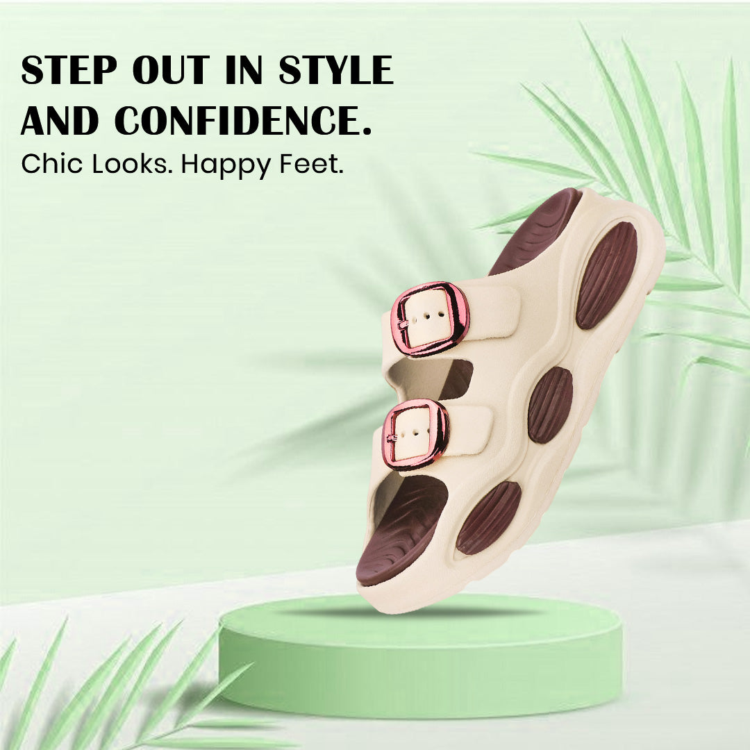 Bersache Extra Soft Classic Casual  with Regular wear with Ultra Soft & Flexibility Technology Slide for Women's-(6364-Brown).