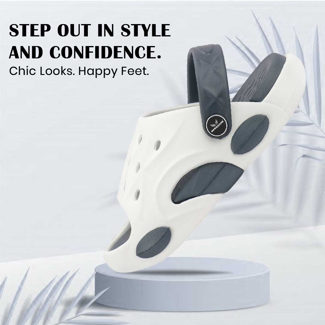 Bersache Extra Soft Classic Casual CHAPPAL with  Regular wear with Ultra Soft & Flexibility Technology Clog's for Kids's - White-6323.