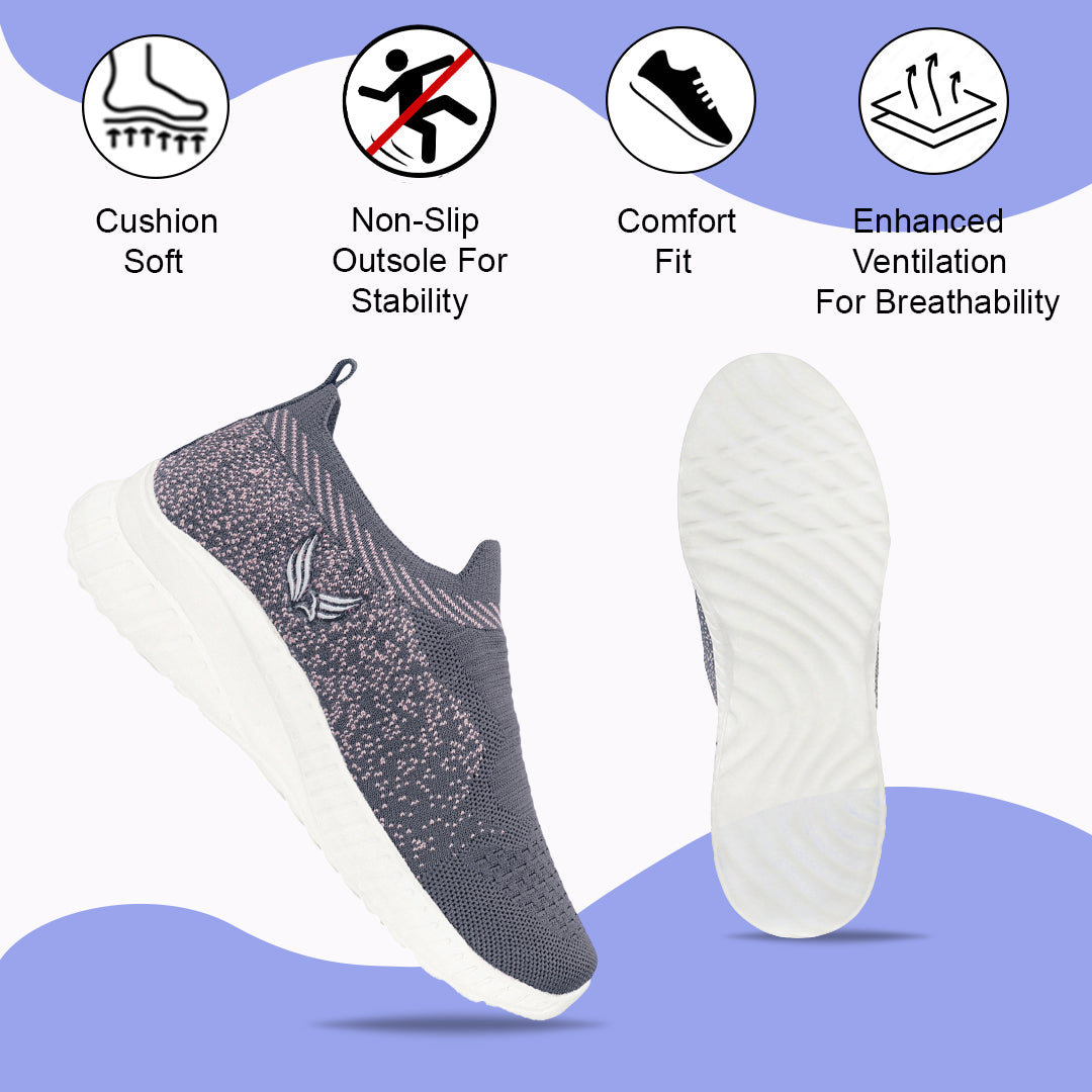 Bersache Casual Sneaker shoe for Women| Soft Cushioned Insole , Slip-Resistance Casuals For Women's-(8172-Grey)