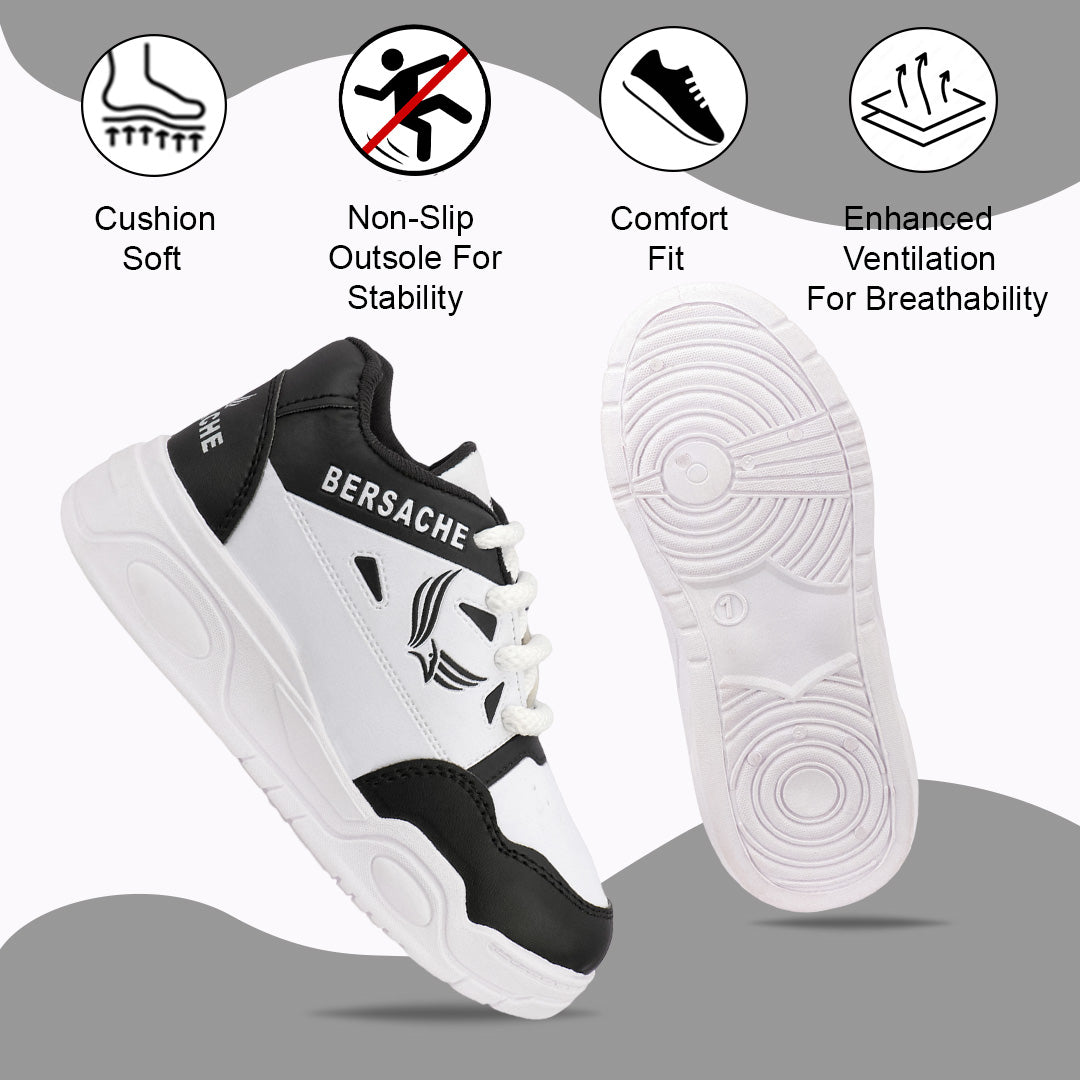 Bersache Casual Sneaker shoe for Kids|Soft Cushioned Insole,Slip-Resistance Casuals For Kids - Black-6278.