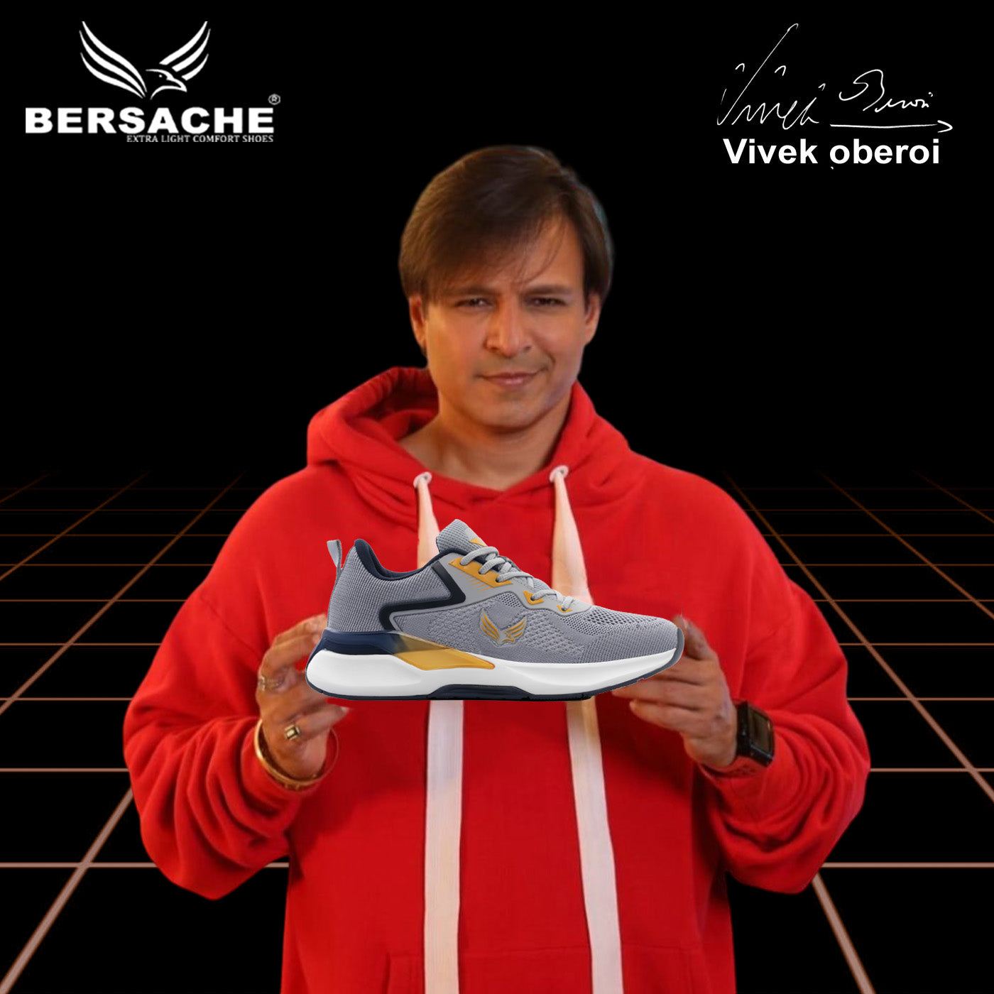 Bersache Premium Sports ,Gym, Trending Stylish Running Shoes For Men (9203-Grey).