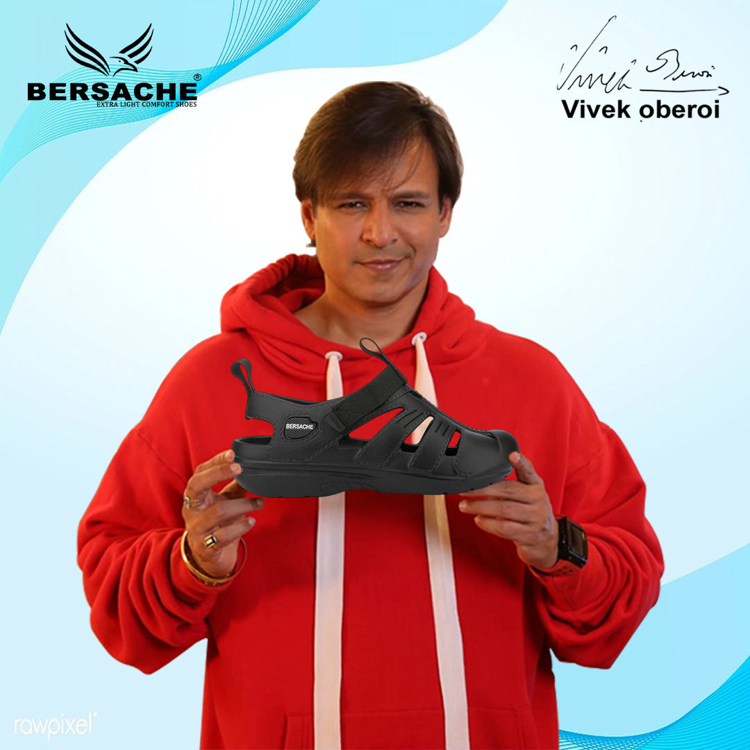 Bersache Extra Soft Classic Casual with  Regular wear with Ultra Soft & Flexibility Technology Slipper For Men's & Boy's-Black-6262