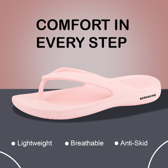 Bersache Extra Soft Classic Casual with  Regular wear with Ultra Soft & Flexibility Technology Slipper For Women's & Girl's-(6253-Pink)