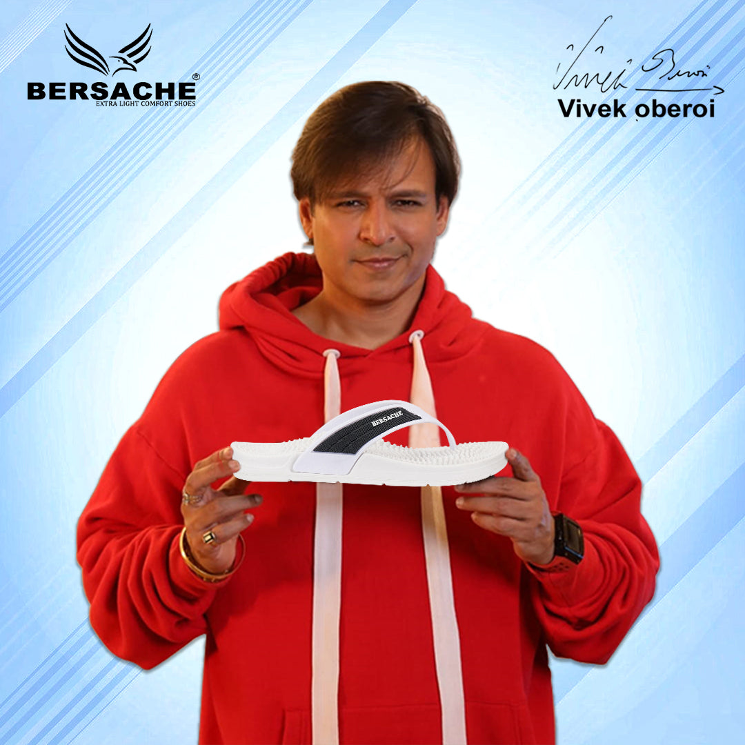 Bersache Extra Soft Classic Casual  with Regular wear with Ultra Soft & Flexibility Technology Sandals for Men's-(6338-White).