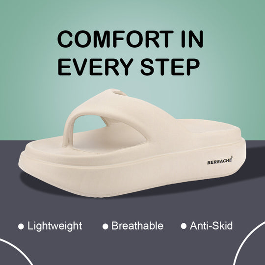 Bersache Extra Soft Classic Casual with  Regular wear with Ultra Soft & Flexibility Technology Sandal For Women's/Girl's-Begie-6265