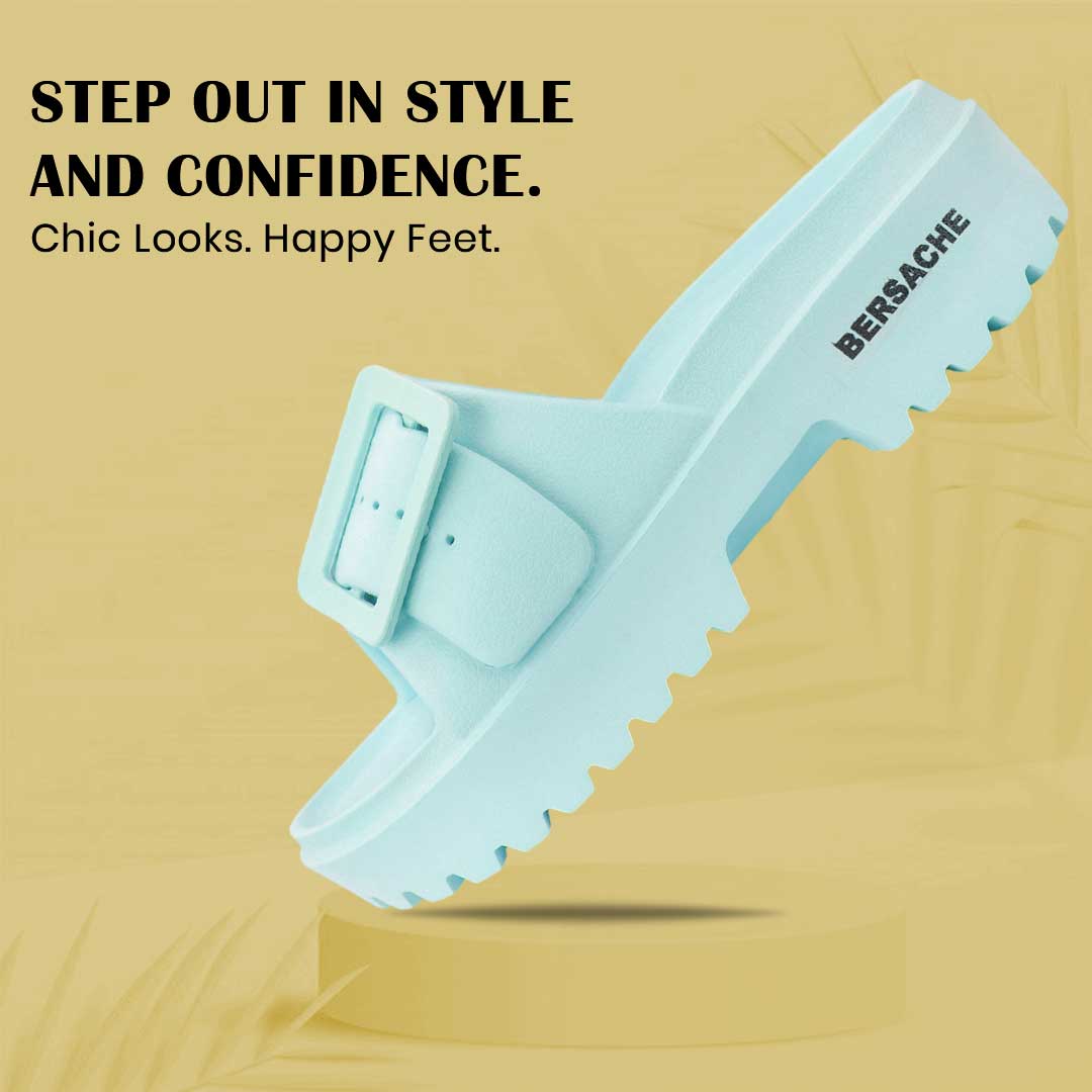 Bersache Extra Soft Classic Casual  with  Regular wear with Ultra Soft & Flexibility Technology Sandal for Women's-(6306-Blue)