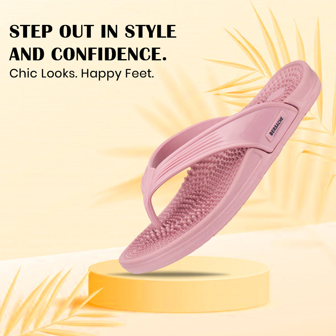 Bersache Extra Soft Classic Casual  with  Regular wear with Ultra Soft & Flexibility Technology Flip-Flop for Women's-(6334-Pink).