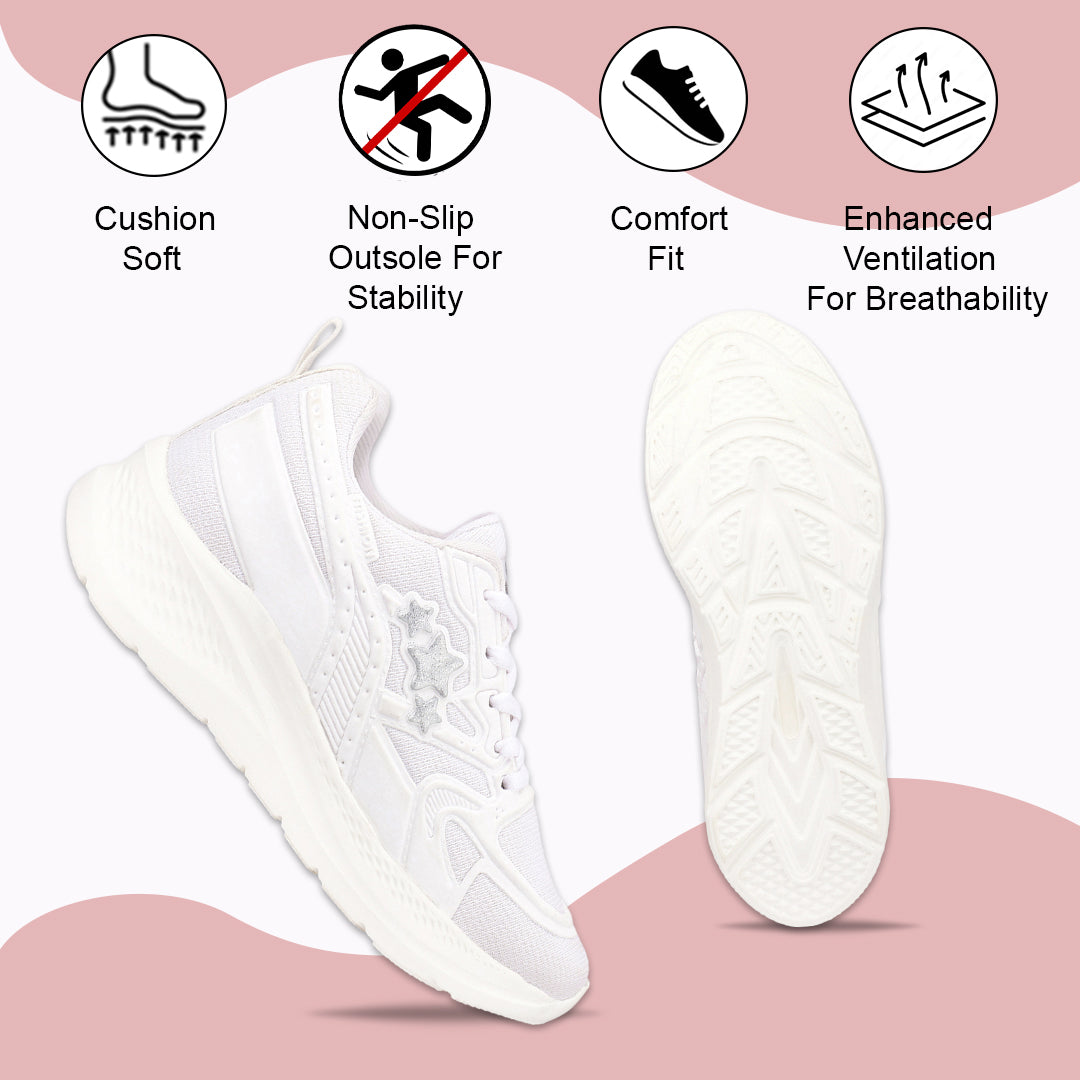 Bersache Casual Sneaker shoe for Women| Soft Cushioned Insole , Slip-Resistance Casuals For Women's-(8173-White)