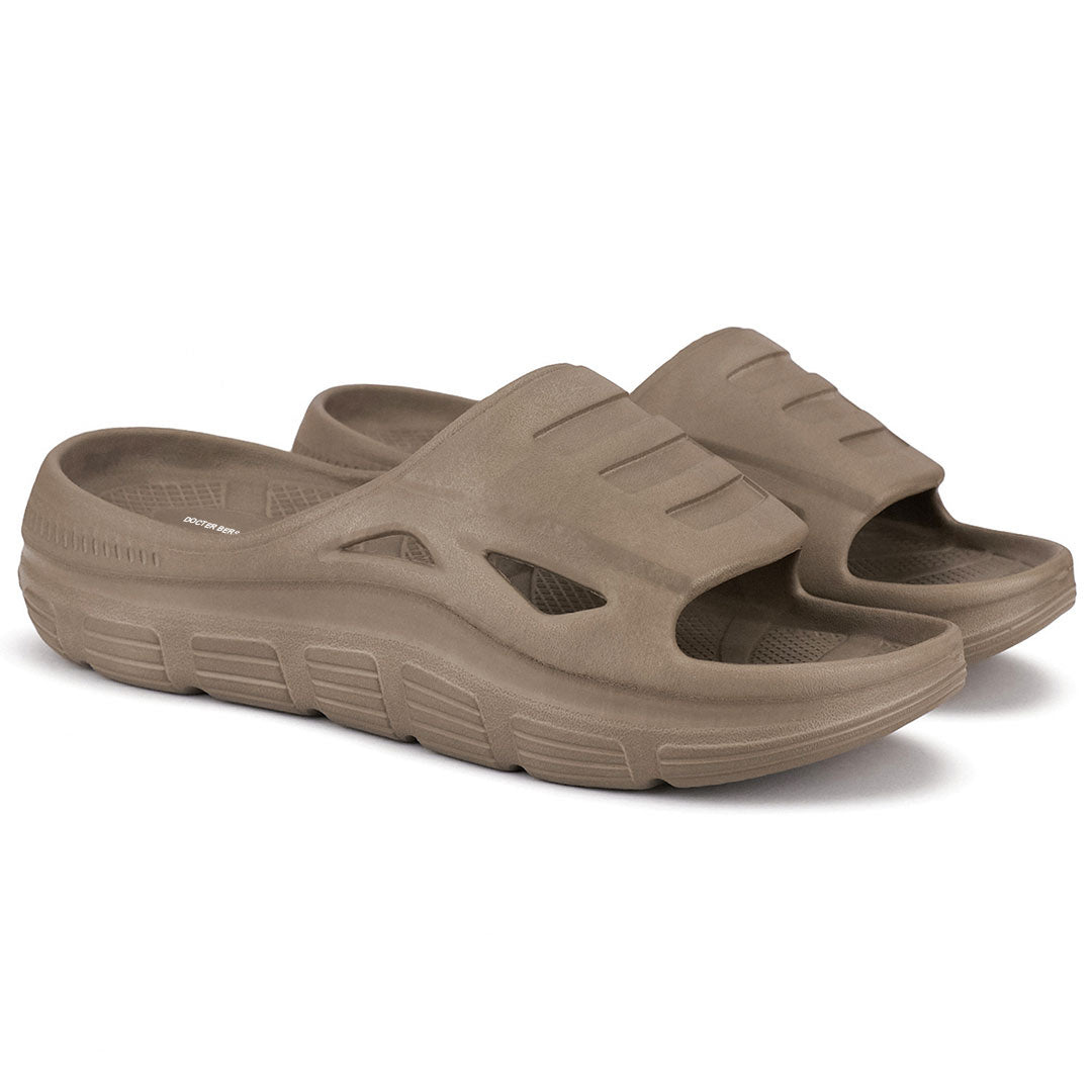 Doctor Bersache Newly Launched Orthopedic Comfort Sliders for Men | Diabetic Friendly | Extra Cushioning | Arch Support | Pain Relief |Brown-DB -108