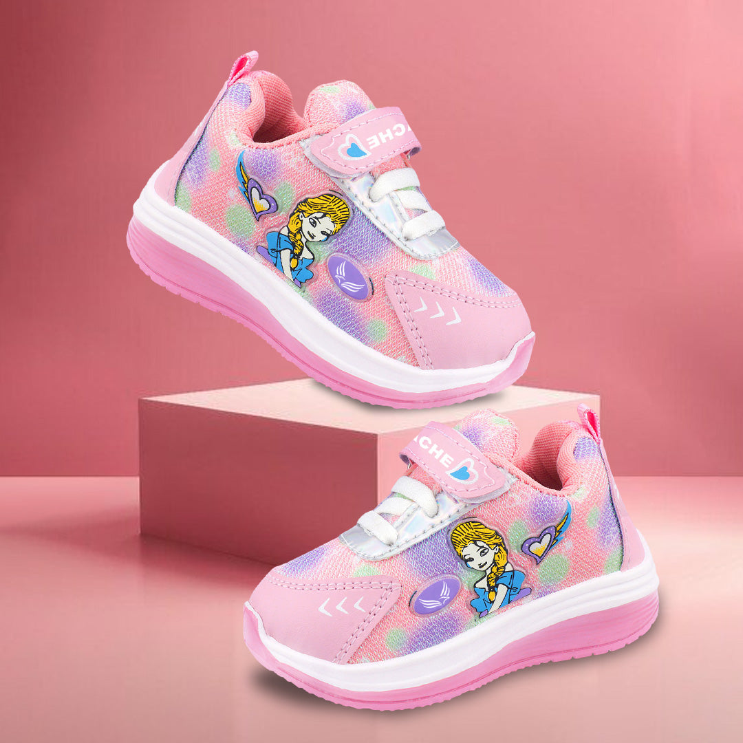 Bersache Premium Sports,walking,Gym,cricket,Trending Running Shoes For Kid's - Pink -8074.