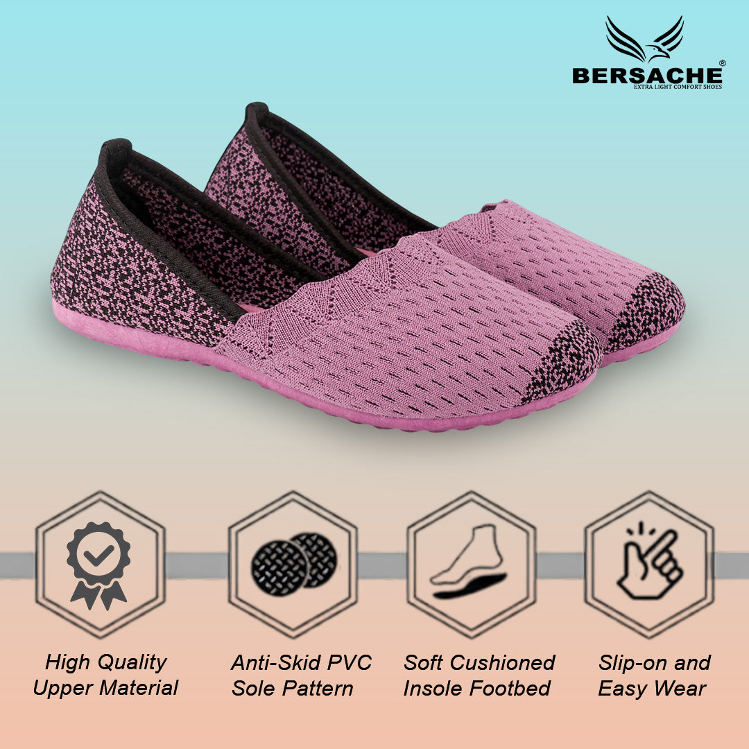 BERSACHE Women's CASUAL – Lightweight, Breathable & Comfortable Daily Wear Shoes(Pink-6273).
