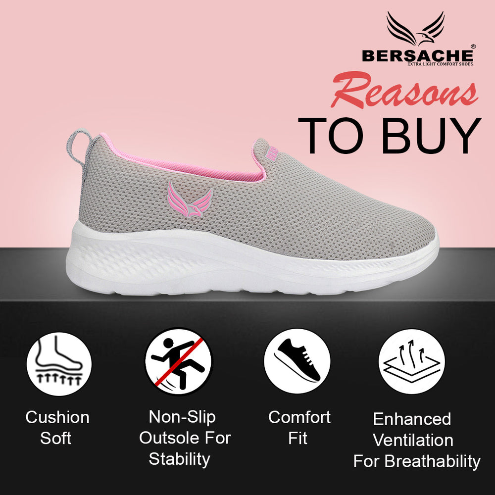 Bersache Premium Sports ,Gym, Trending Stylish Running Colour Changing shoes for Women (8098-Grey)