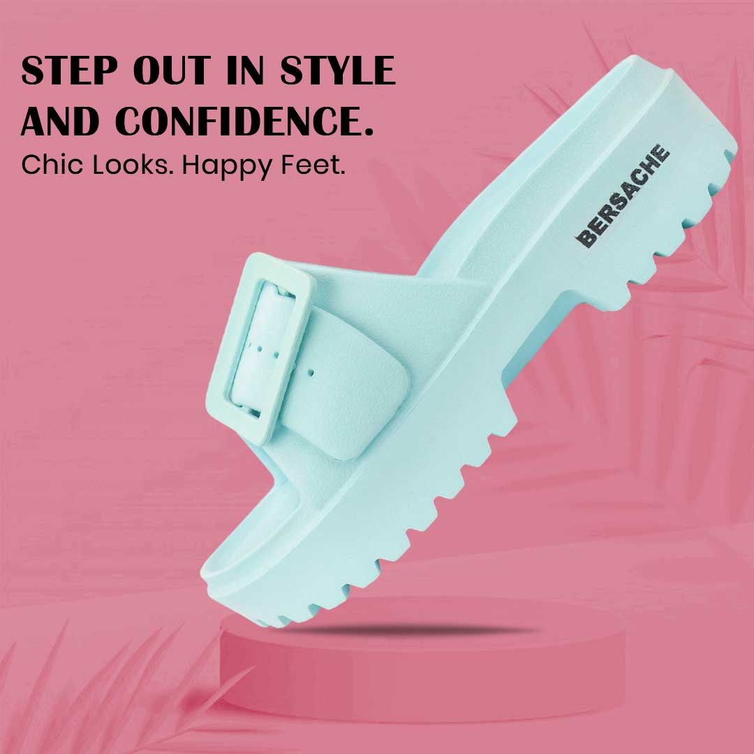 Bersache Extra Soft Classic Casual  with  Regular wear with Ultra Soft & Flexibility Technology Flip-Flop for Women's-(6306-Mint-Blue).